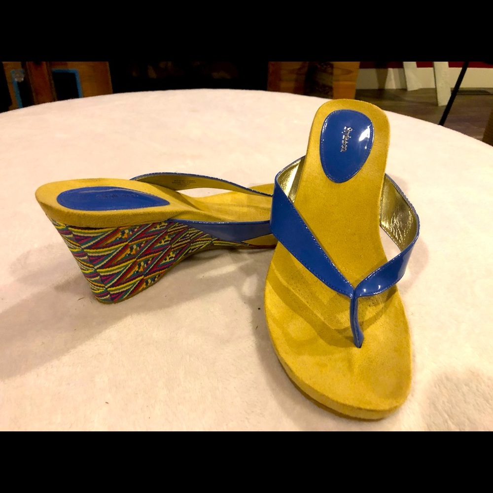 11M Style & Co Colorful Wedge Sandals.